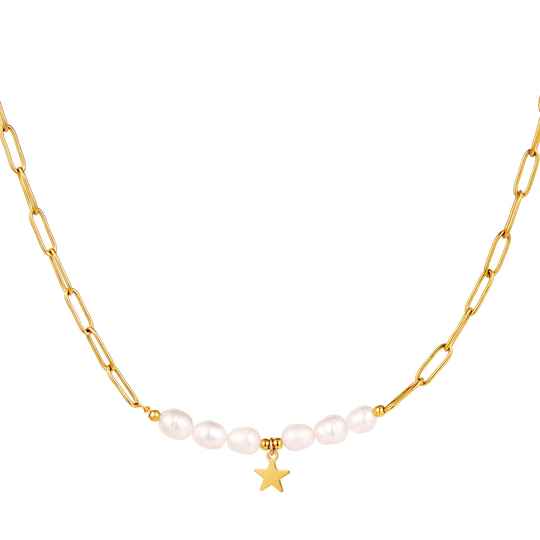 Ketting pearls and star